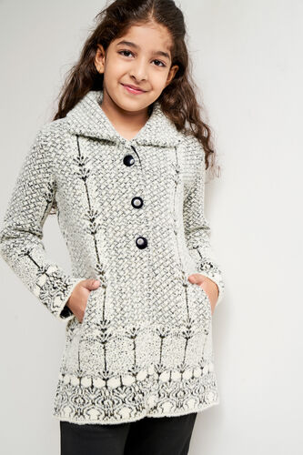 Grey Jacquard Straight Jacket, Grey, image 5